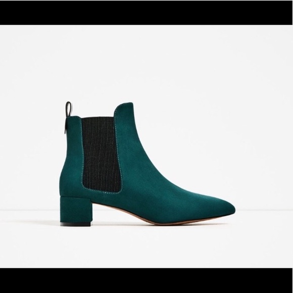 ZARA GREEN ELASTICATED ANKLE BOOTS BRAND NEW WITH TAGS US 6.5 EUR 37 - Picture 1 of 3